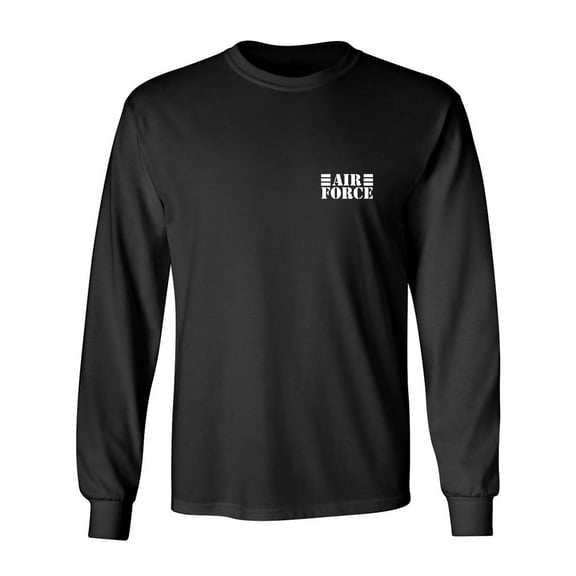Air Force Lines White Ink Adult Long Sleeve T-shirt