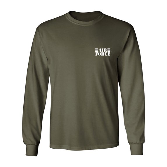 Air Force Lines White Ink Adult Long Sleeve T-shirt