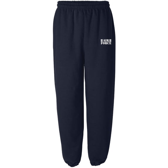 Air Force Lines White Ink Elastic Bottom Sweatpants