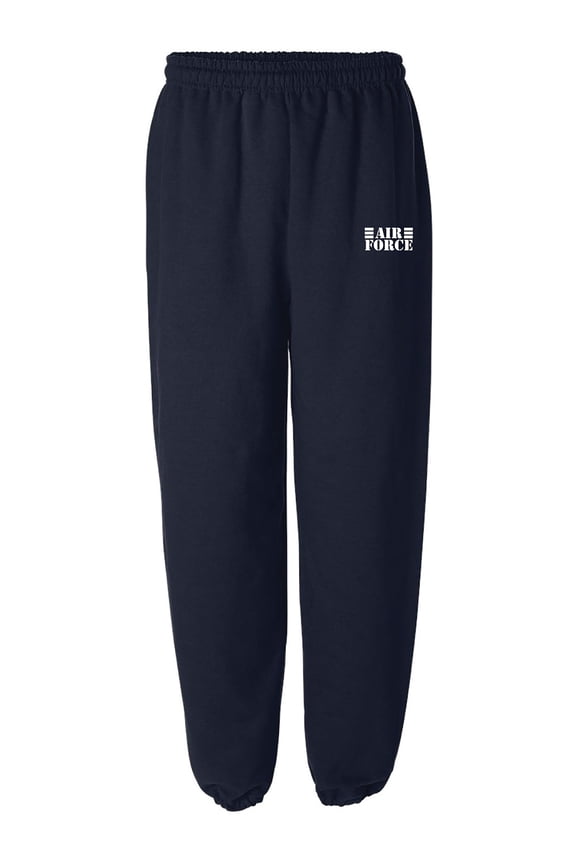Air Force Lines White Ink Elastic Bottom Sweatpants