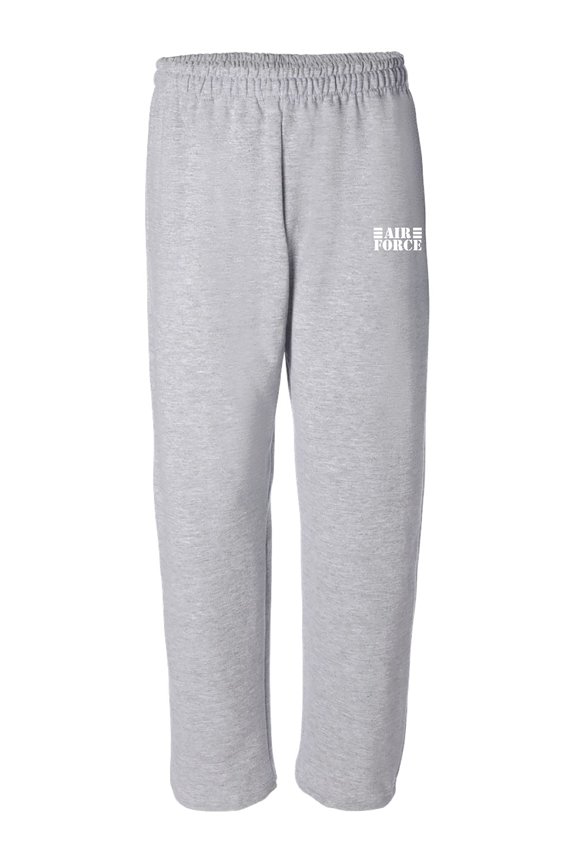 Air Force Lines White Ink Open Bottom Sweatpants