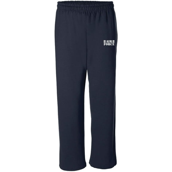 Air Force Lines White Ink Open Bottom Sweatpants