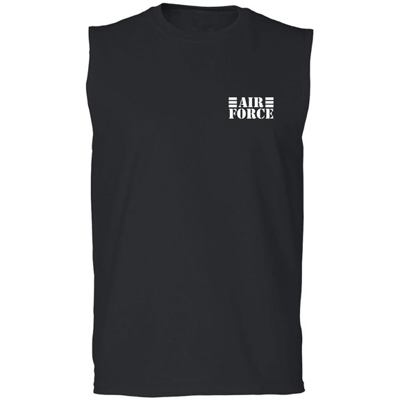Air Force Lines White Print Adult Sleeveless Tee