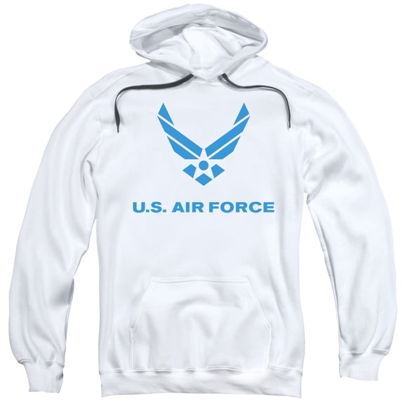 Air Force Men's  Distressed Logo Hooded Sweatshirt White