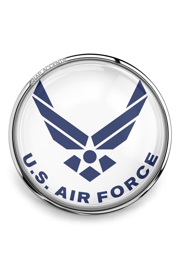 Snap Jewelry 18MM U.S. Air Force Ginger Charm Button with Blue Emblem for Interchangeable Accessories