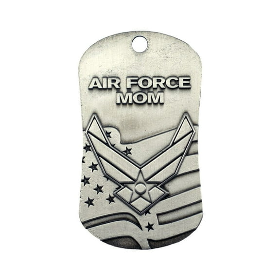 Air Force Mom Antique Finish Dog Tag Necklace-Isaiah 40:31 by Shields of Strength