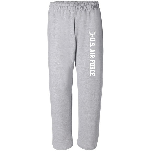 Air Force Open Bottom Sweat Pants Military Style Sweat Pants with white print