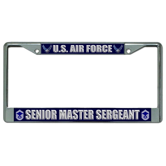 Air Force Senior Master Sergeant License Frame. Free Screw Caps Included