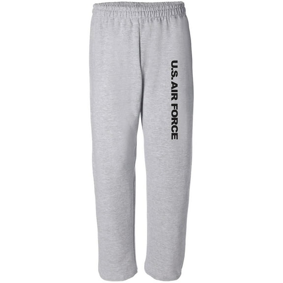 Air Force Sweat Pants - Military Style Open Bottom Sweat Pants in Sport Gray