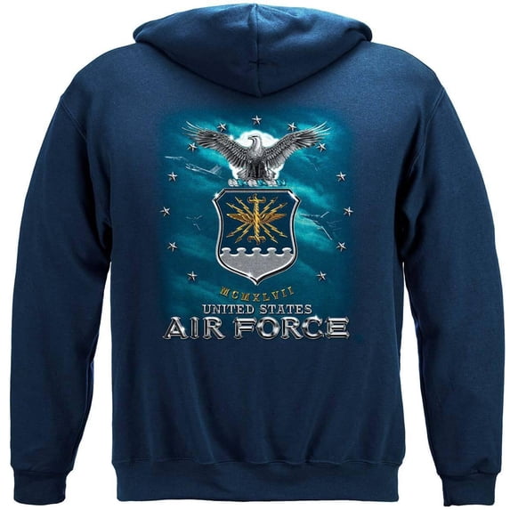 Air Force USAF Missile Hooded Sweatshirt by , Navy Blue, XL