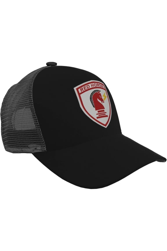 Air Force USAF Red Horse Baseball Cap Adjustable Mesh Trucker Hat
