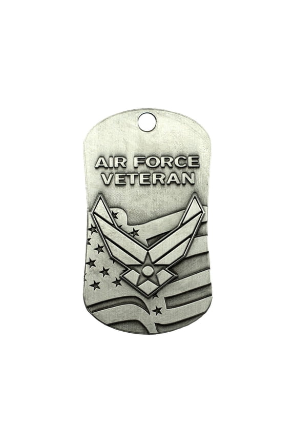 Air Force Veteran Antique Finish Dog Tag Necklace-Isaiah 40:31 by Shields of Strength