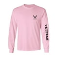 thumbnail image 1 of Air Force "Veteran" Black Sleeve Print Adult Long Sleeve T-shirt, 1 of 3