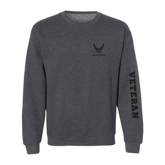 Air Force "Veteran" Black Sleeve Print Crewneck Sweatshirt