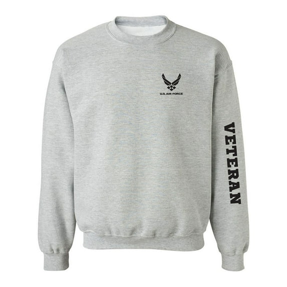 Air Force "Veteran" Black Sleeve Print Crewneck Sweatshirt