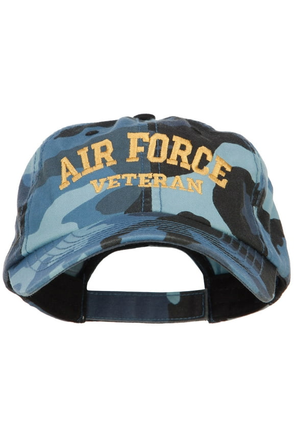 Air Force Veteran Letters Embroidered Camo Cap - Sky OSFM