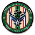 thumbnail image 1 of Air Force Veteran Operation Desert Storm LED Wall Clock, Military Patch Design, Lighted 14 inch, 1 of 5