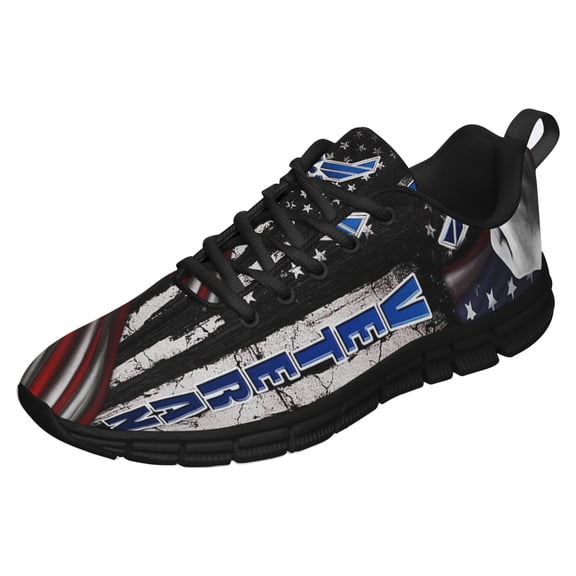 Air Force Veteran Running Shoes Sneakers Mesh Black Size 10