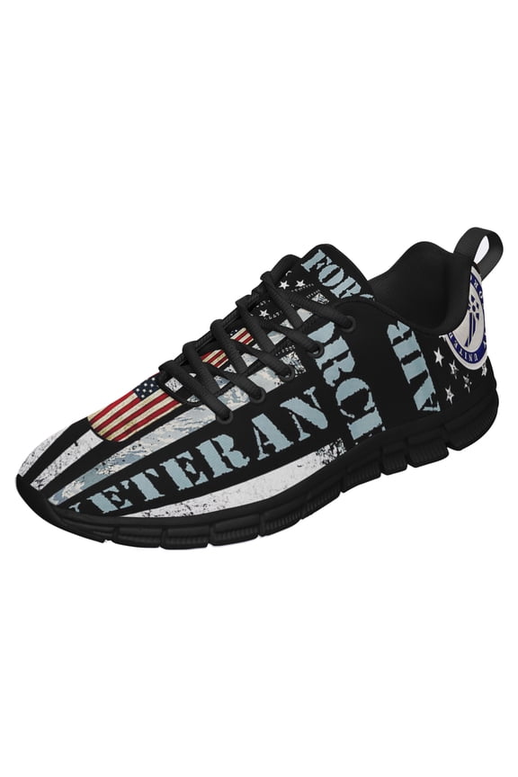 Air Force Veteran Running Shoes Sneakers Mesh Black Size 3.5