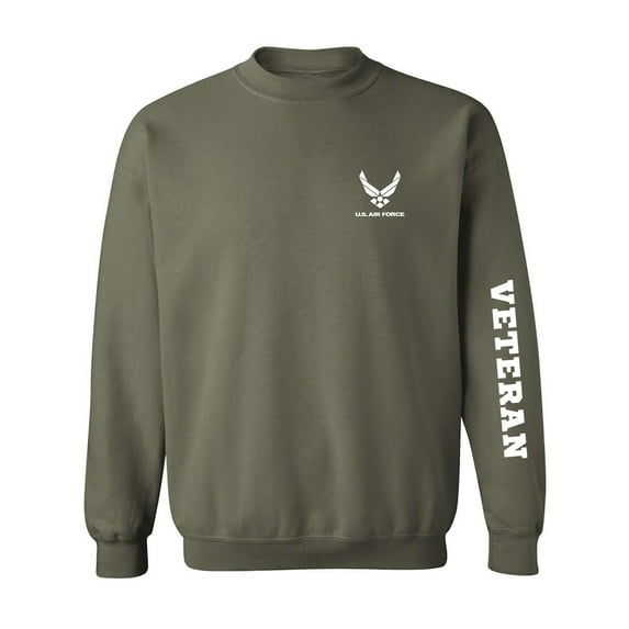 Air Force "Veteran" White Sleeve Print Crewneck Sweatshirt