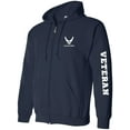 thumbnail image 1 of Air Force "Veteran" White Sleeve Print Full-Zip Hooded Sweatshirt, 1 of 1