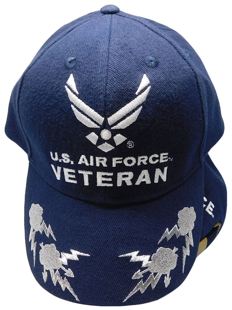 Air Force Veteran Wings Insignia Sky Storm Navy Blue Cap Hat