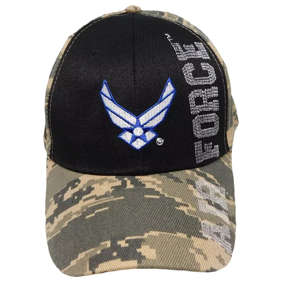 Air Force WINGS USAF USA Patch 3D Letters Flag ACU Camo Cap Hat Embroidered