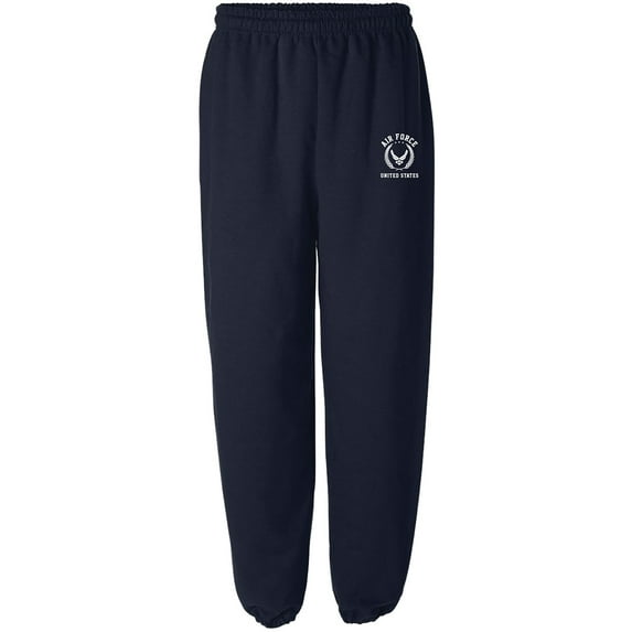Air Force White Crest Elastic Bottom Sweatpants with white print
