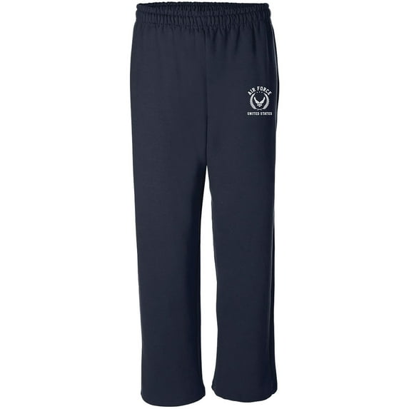 Air Force White Crest Open Bottom Sweatpants with white print