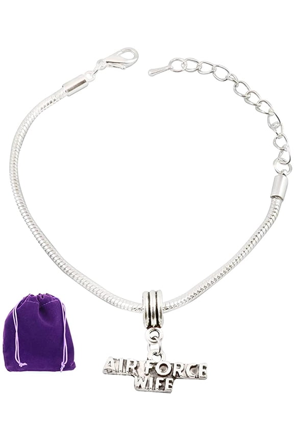 Air Force Wife Snake Chain Charm Bracelet