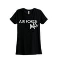 thumbnail image 1 of Air Force Wife Women's Fashion Relaxed T-Shirt Tee Heather Black Large, 1 of 5