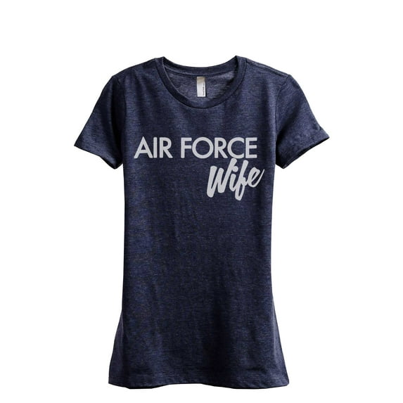 Air Force Wife Women's Fashion Relaxed T-Shirt Tee Heather Navy X-Large