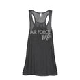 thumbnail image 1 of Air Force Wife Women's Fashion Sleeveless Flowy Racerback Tank Top Charcoal Grey Small, 1 of 5