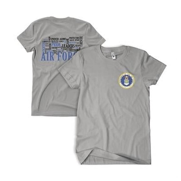 Air Force Words Mens T-Shirt, Grey - Medium
