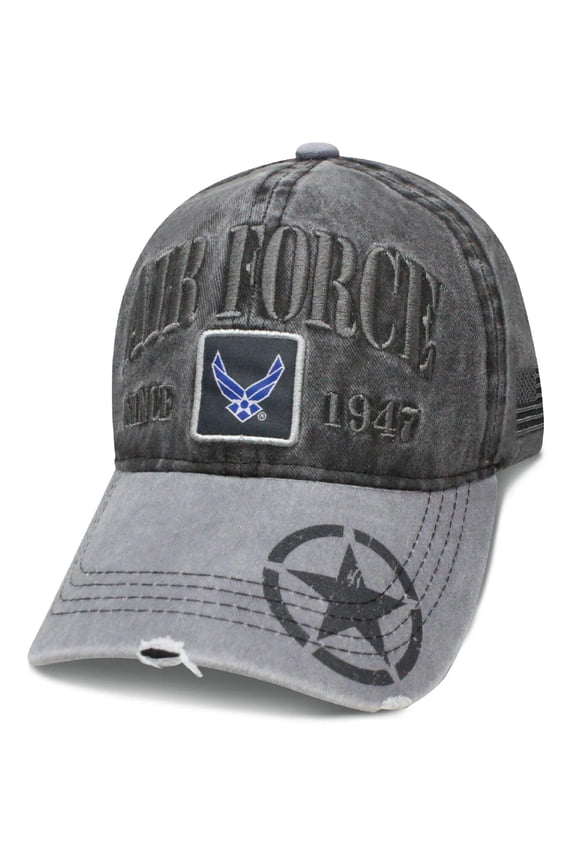 Air Force Zero Dark Retro Unstructured Washed Soft Cotton Baseball Cap