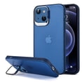 thumbnail image 1 of Air Frame Crystal Frosted Pc Transparent Case With Extra Frame Raised Camera Protection And Kick Stand For Iphone 13 6.1 - Pacific Blue, 1 of 8