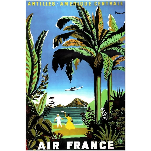 Air France - Airline Vintage Travel Poster, Retro Posters #1 (11x17Inches)