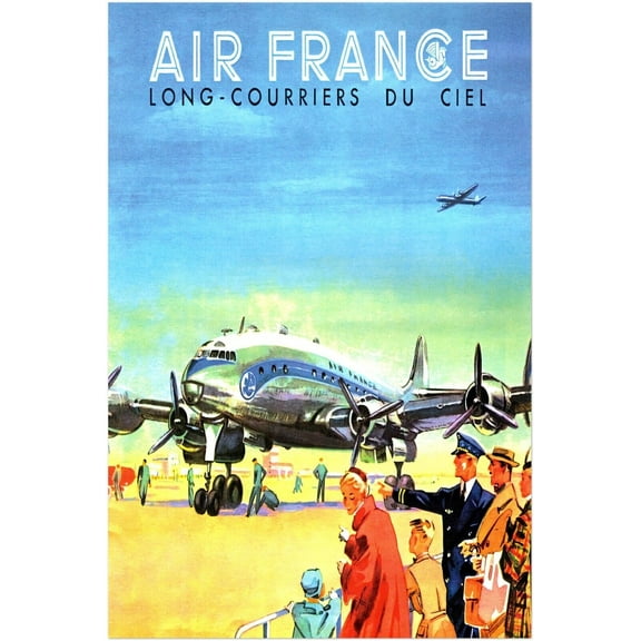 Air France - Airline Vintage Travel Poster, Retro Posters #2 (24x36Inches)