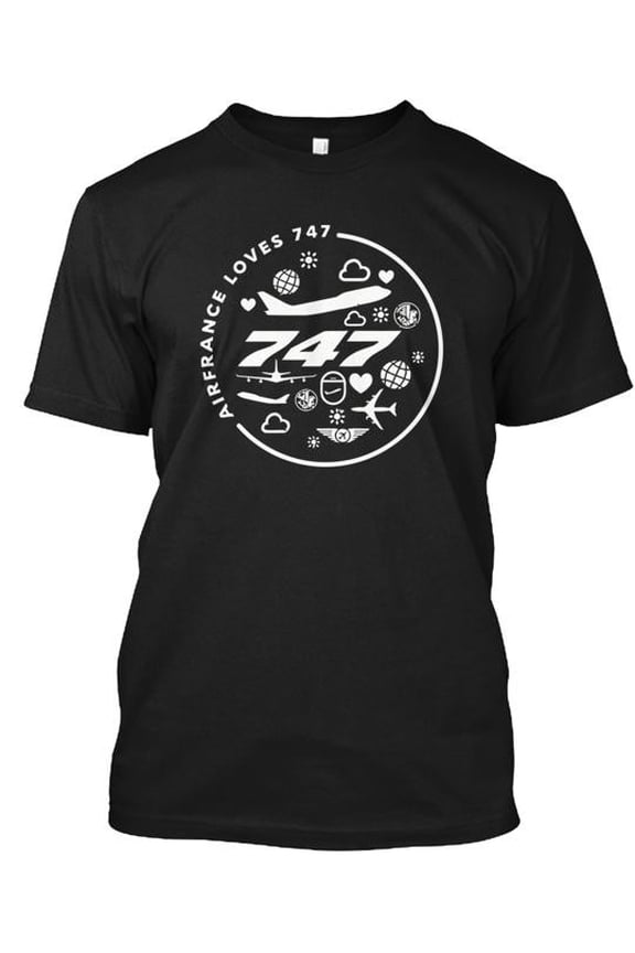 Air France Loves Boeing747 T-Shirt Made in the USA Size S to 5XL
