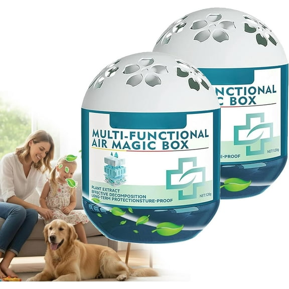 Air Freshener Box,  - Natural Dust Magnet & Odor Neutralizer for Home, Pet Rooms, Office, Bedside | No Plug, Silent, Maintenance-Free(2pcs-L)