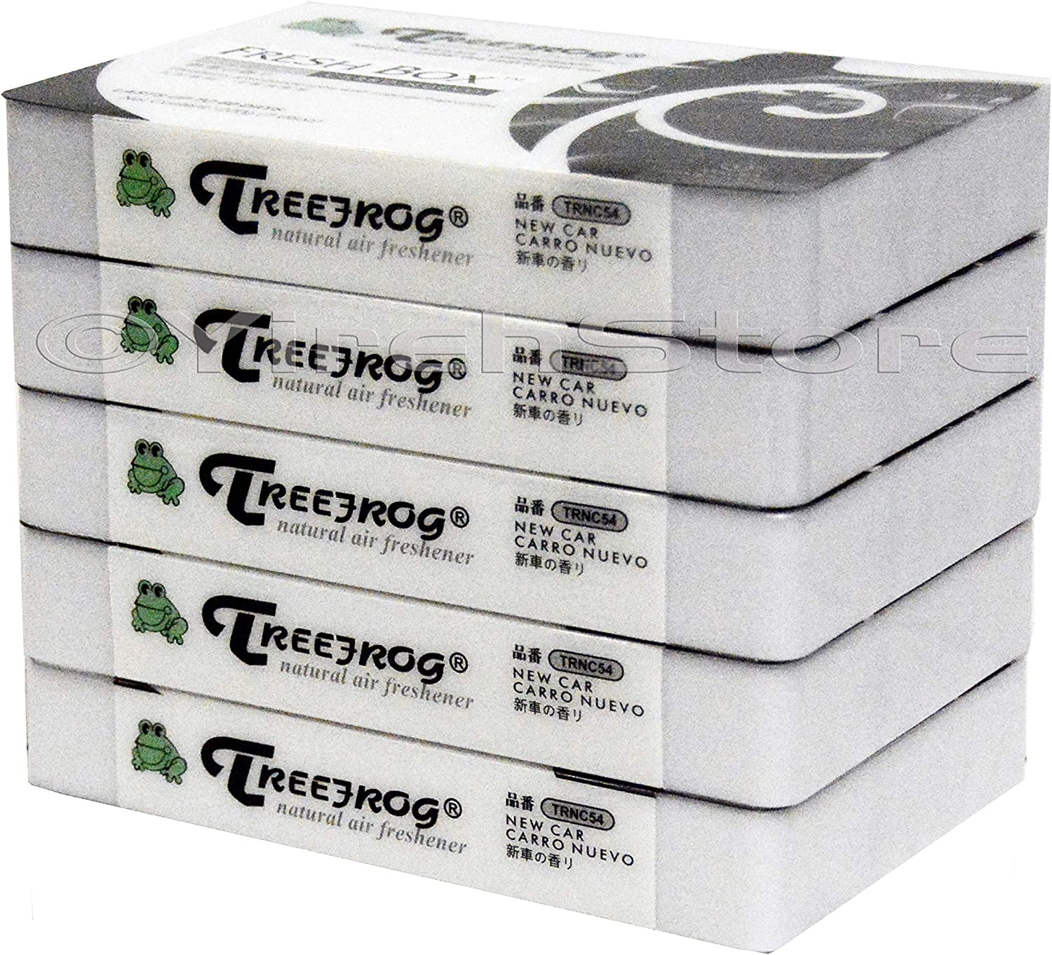 Air Freshener New car Scent 5 Pack, Treefrog Xtreme Fresh, Tree Frog Last Long, Large Size Car Air Freshener