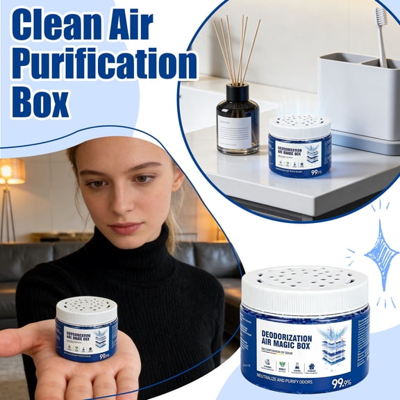 Air Freshener for Small Spaces, Air Magic Box Dust Remover, Gel Odor Eliminator, Home Deodorizer, Mini 2.5 in X 2 in Germany Tech Air Purification Dust Removal Magic Box,