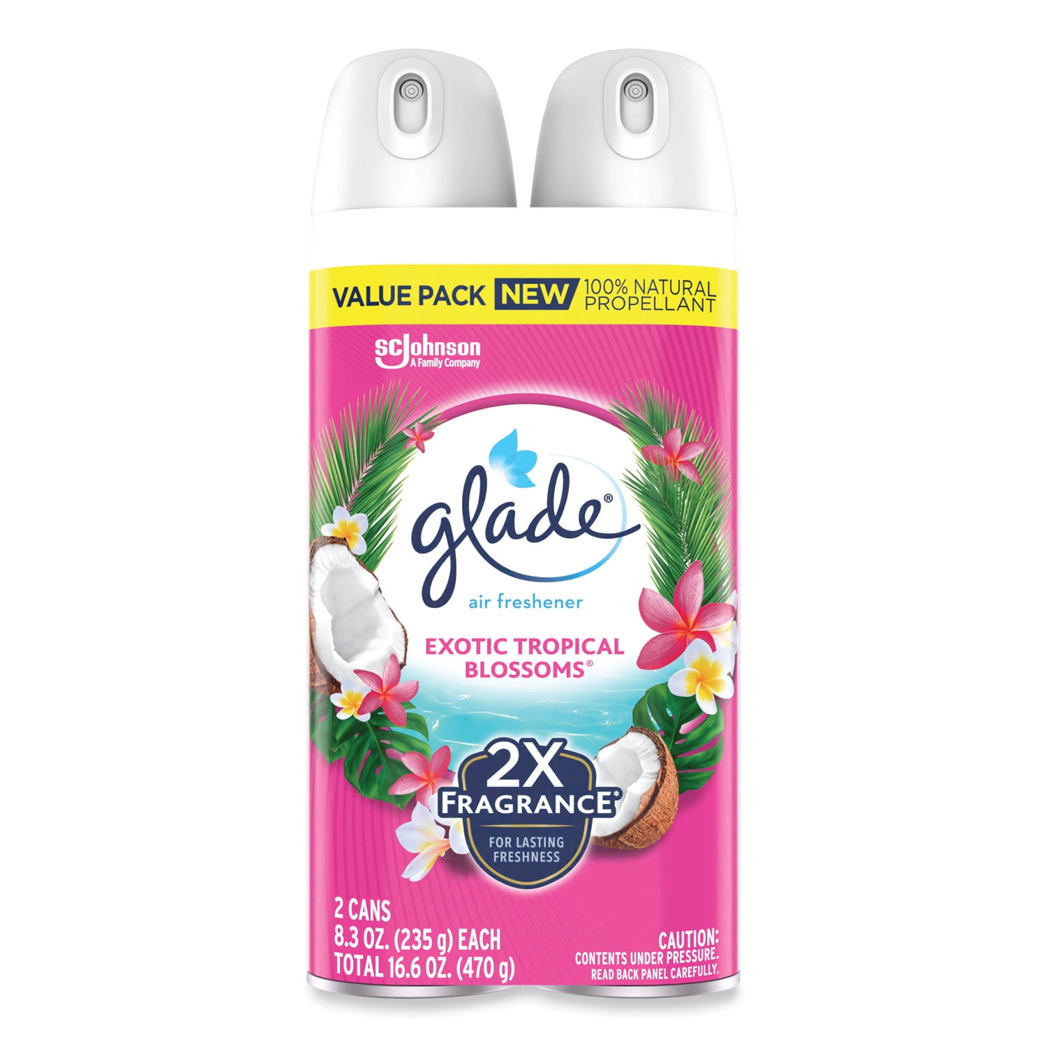 Air Freshener, Tropical Blossoms Scent, 8.3 oz, 2/Pack, 3 Packs/Carton Air Freshener, Tropical Blossoms Scent, 8.3 oz, 2/Pack, 3 Packs/Carton