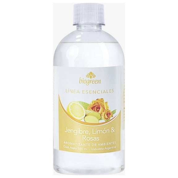 Air Freshener for Home, Car, and Office. Odor eliminator. Deodorizer For Bedding Pillows Sheets. Ginger, Lemon & Roses scent. 500ml (16.9 Oz)