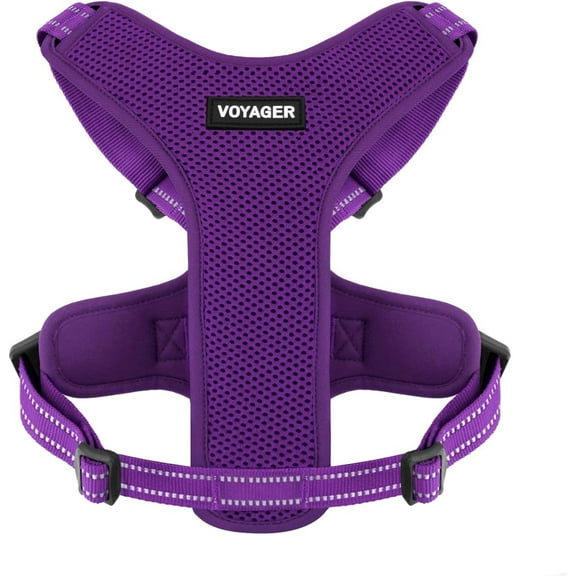 Air Frontier Mesh Dog Harness with Steel Leash D-Ring, Reflective Stitching, and Lightweight Breathable No-Pull Design, Adjustable Neck and Chest Straps for Small to Large Breeds - PPW, L