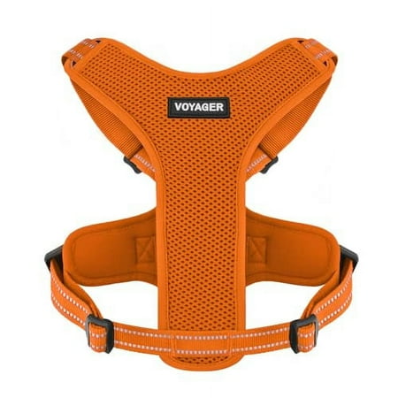 Air Frontier Mesh Dog Harness with Steel Leash D-Ring, Reflective Stitching, and Lightweight Breathable No-Pull Design, Adjustable Neck and Chest Straps for Small to Large Breeds - ORW, S