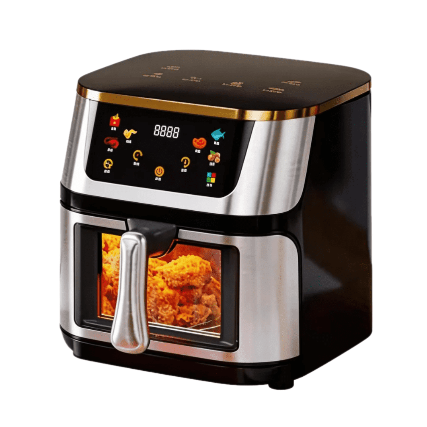 Air Fryer 10 Qt , 6 Presets Fry Touch Panel Easy View Window, New Black