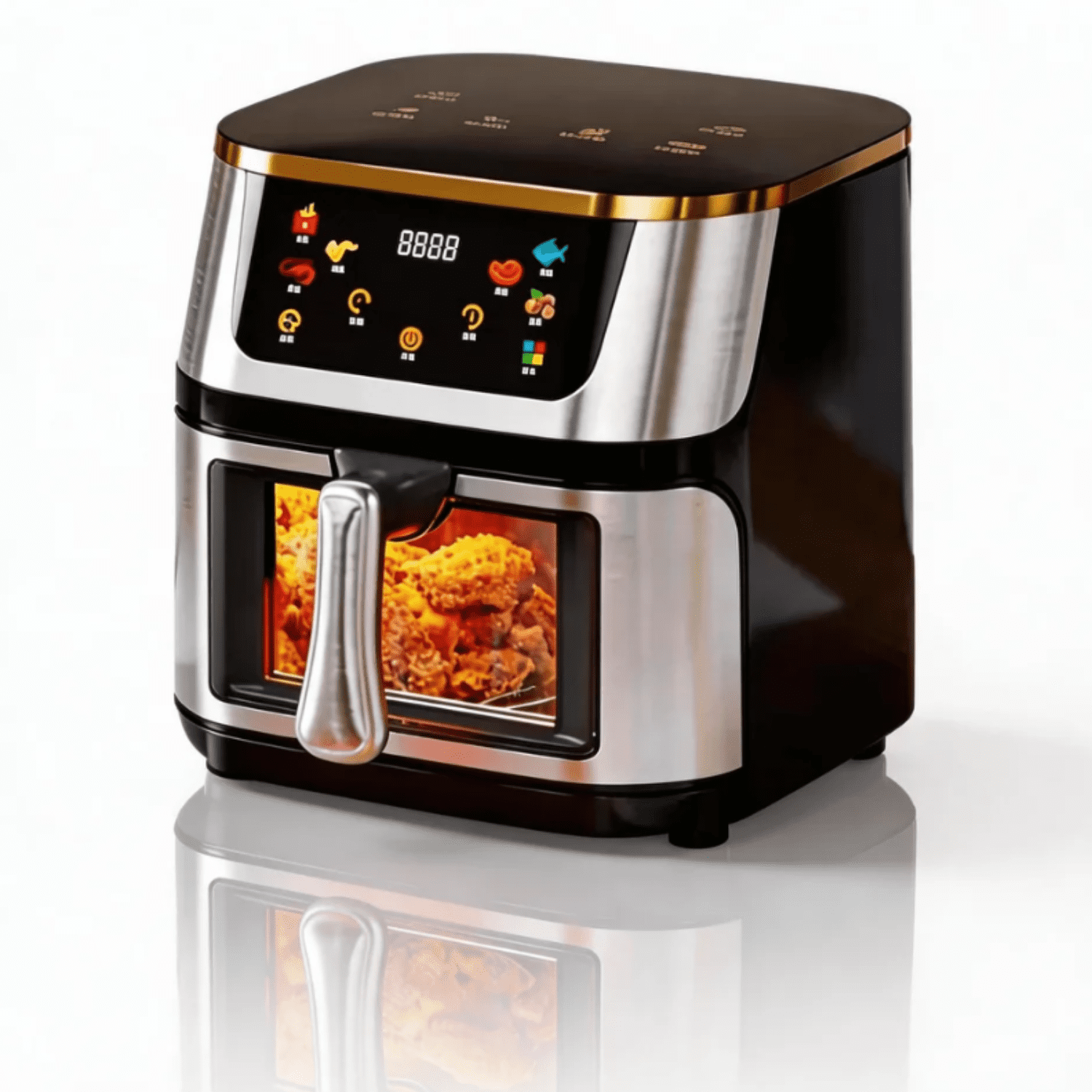 Air Fryer 10 Qt Max 450F for Cooking, 6 Presets Fry Touch Panel Easy View Window, New Black