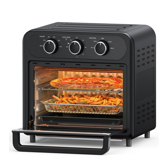 Air Fryer, 1700W 14.8 QT, 5 in 1 Toaster Oven Countertop, Oil-Less Cooking, Stainless Steel, Dishwasher safe, Black