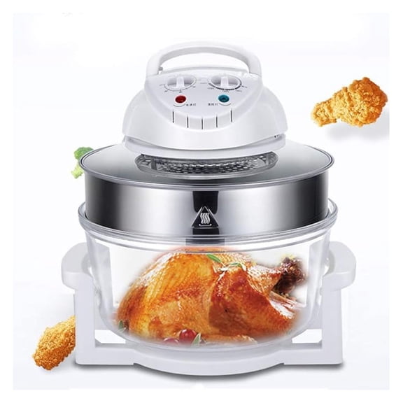 Air Fryer, 17L/17.96Qt Turbo Air Fryer Convection Oven Roaster Electric Cooker Oil-less Multifunction Infrared 360 Viewable Airy Fryer with Expansion Ring Includes Recipe Book(17L)